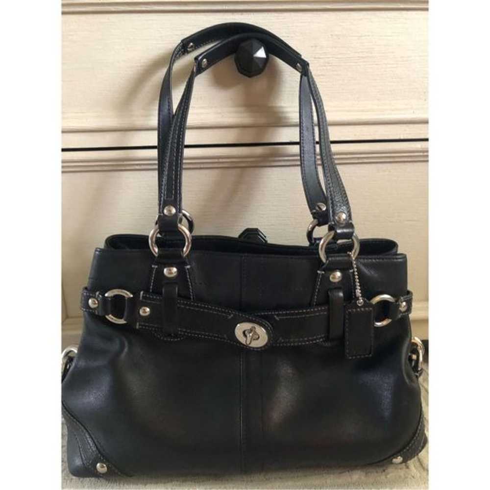 Coach 13236 Carly Black Leather Silver Accents Ca… - image 6