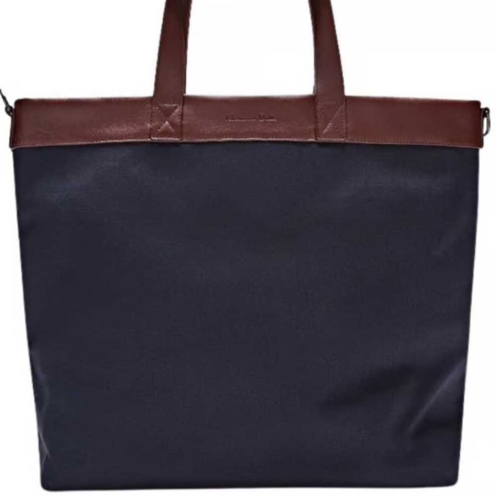 Massimo Dutti $250 Brown Leather and Blk Canvas T… - image 2