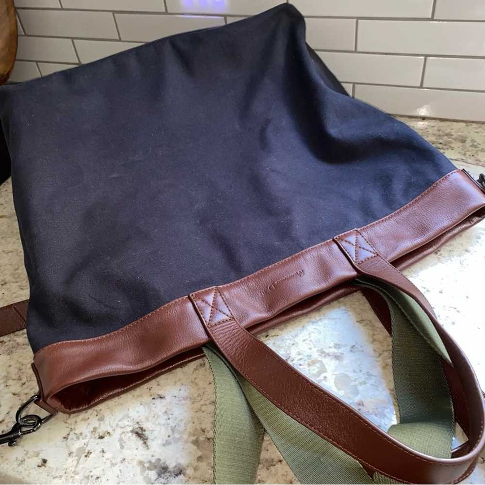 Massimo Dutti $250 Brown Leather and Blk Canvas T… - image 3