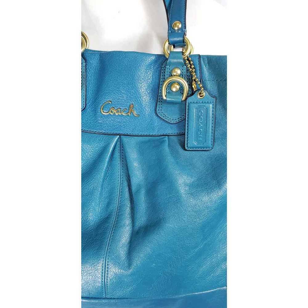 Copied - Coach Teal Leather Gold Hardware Snap To… - image 2