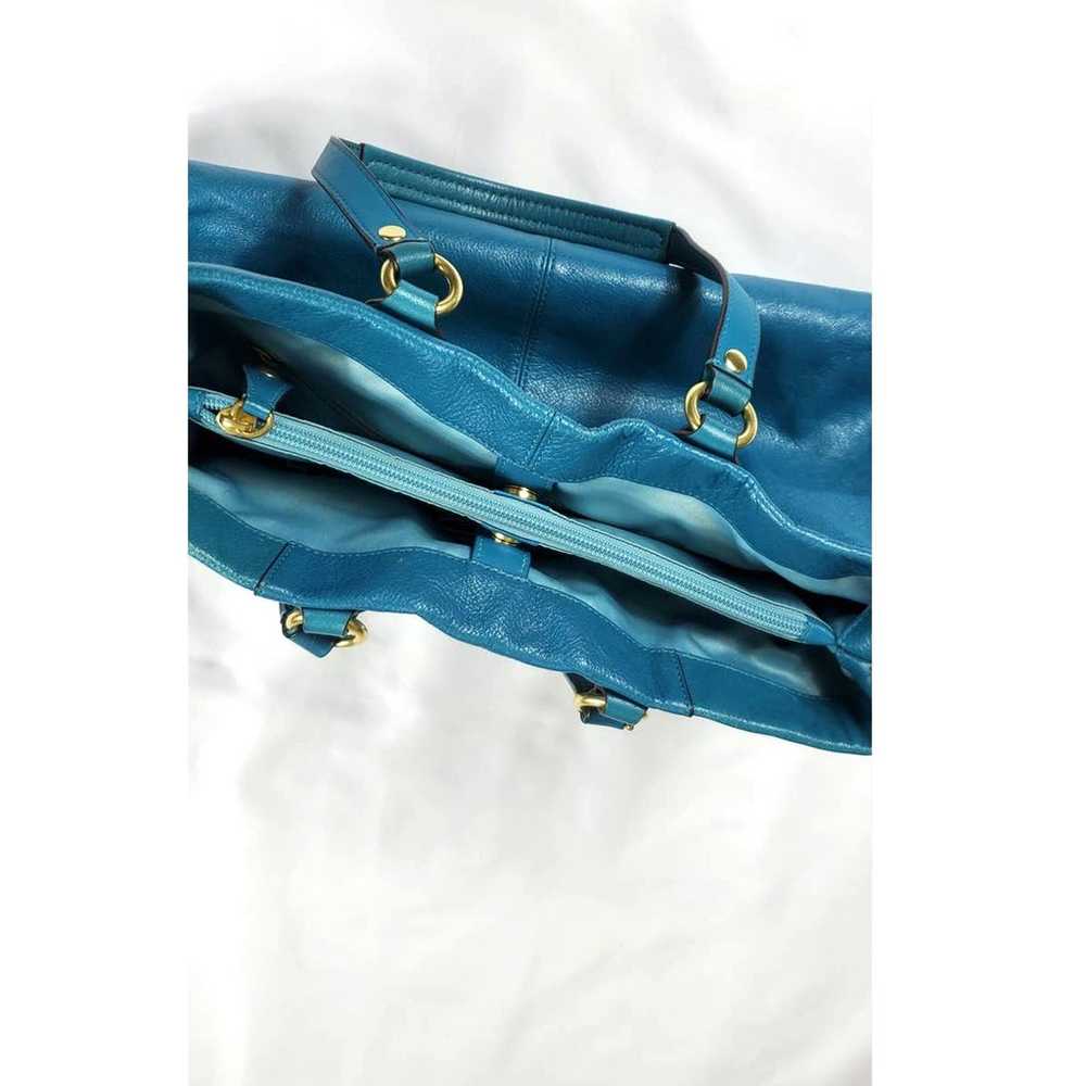 Copied - Coach Teal Leather Gold Hardware Snap To… - image 7
