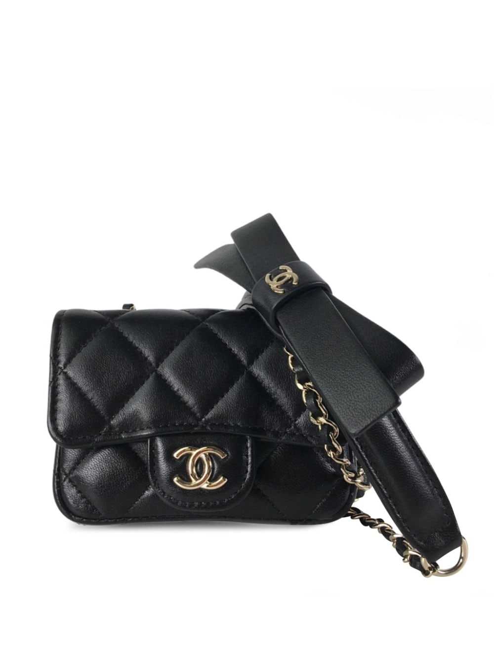 CHANEL Pre-Owned 2021-2023 Bow Classic Lambskin b… - image 1