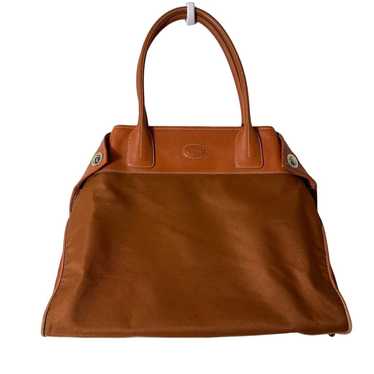 Tod's Brown Canvas and Leather Tote Bag Purse - image 1