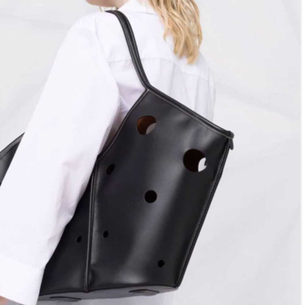 Hereu Calella Bag Large Black Leather Perforated … - image 1