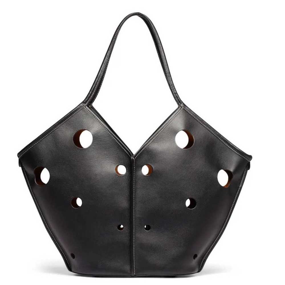 Hereu Calella Bag Large Black Leather Perforated … - image 2