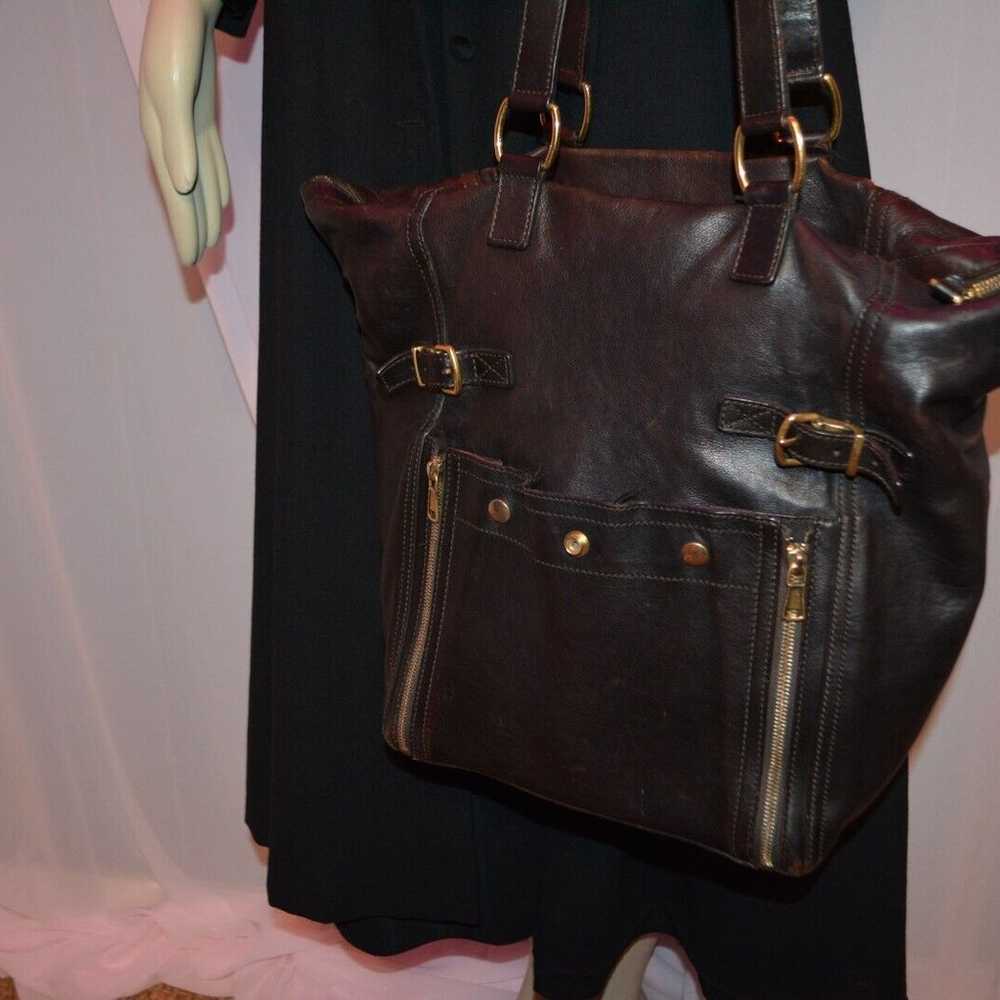 Authentic YSL Downtown Tote Brown Patent - image 1