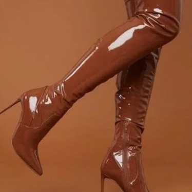 Steve Madden thigh high boots (camel patent) - image 1