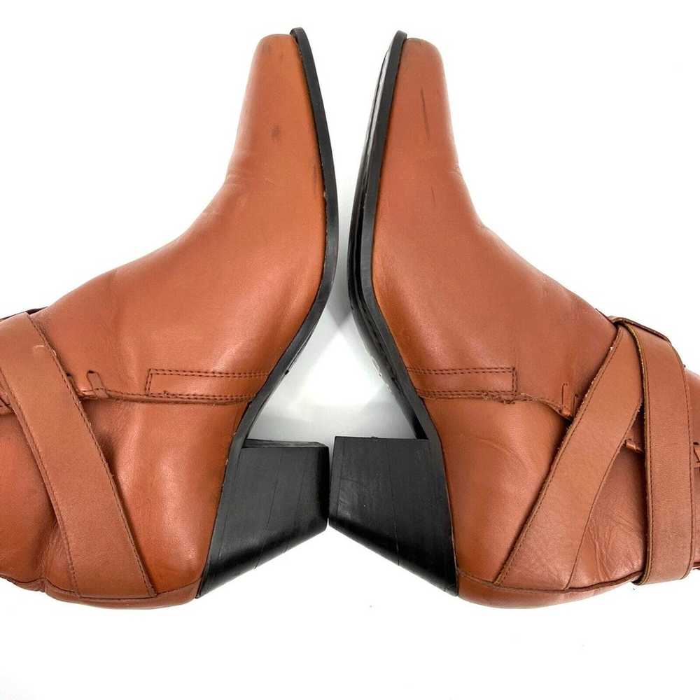Dingo Brown Leather Western Heeled Ankle Boots Bo… - image 5