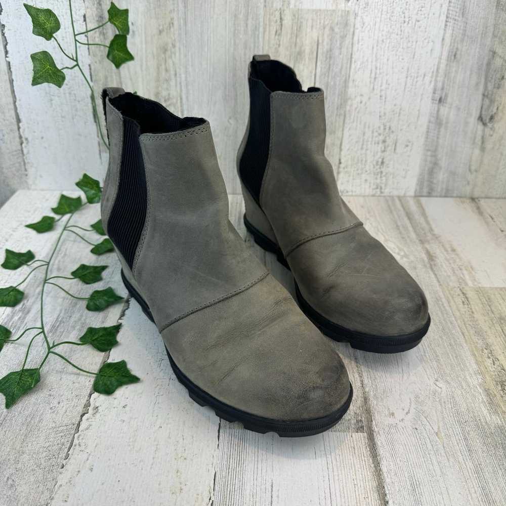 Sorel Womens Gray Suede Slip On Wedge Heels Ankle… - image 1