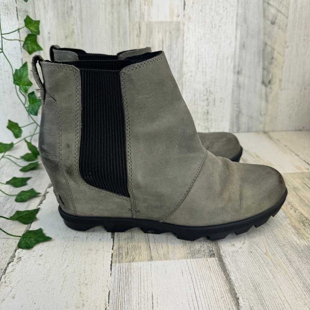 Sorel Womens Gray Suede Slip On Wedge Heels Ankle… - image 2