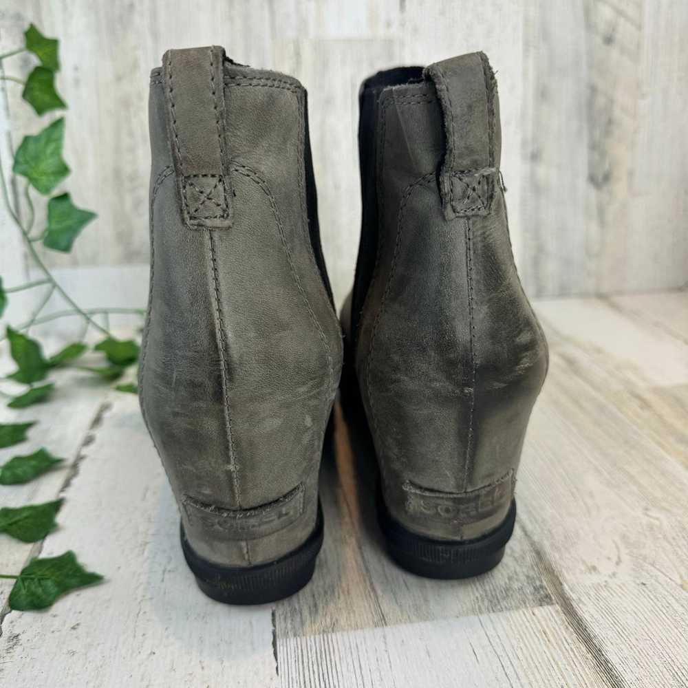 Sorel Womens Gray Suede Slip On Wedge Heels Ankle… - image 3