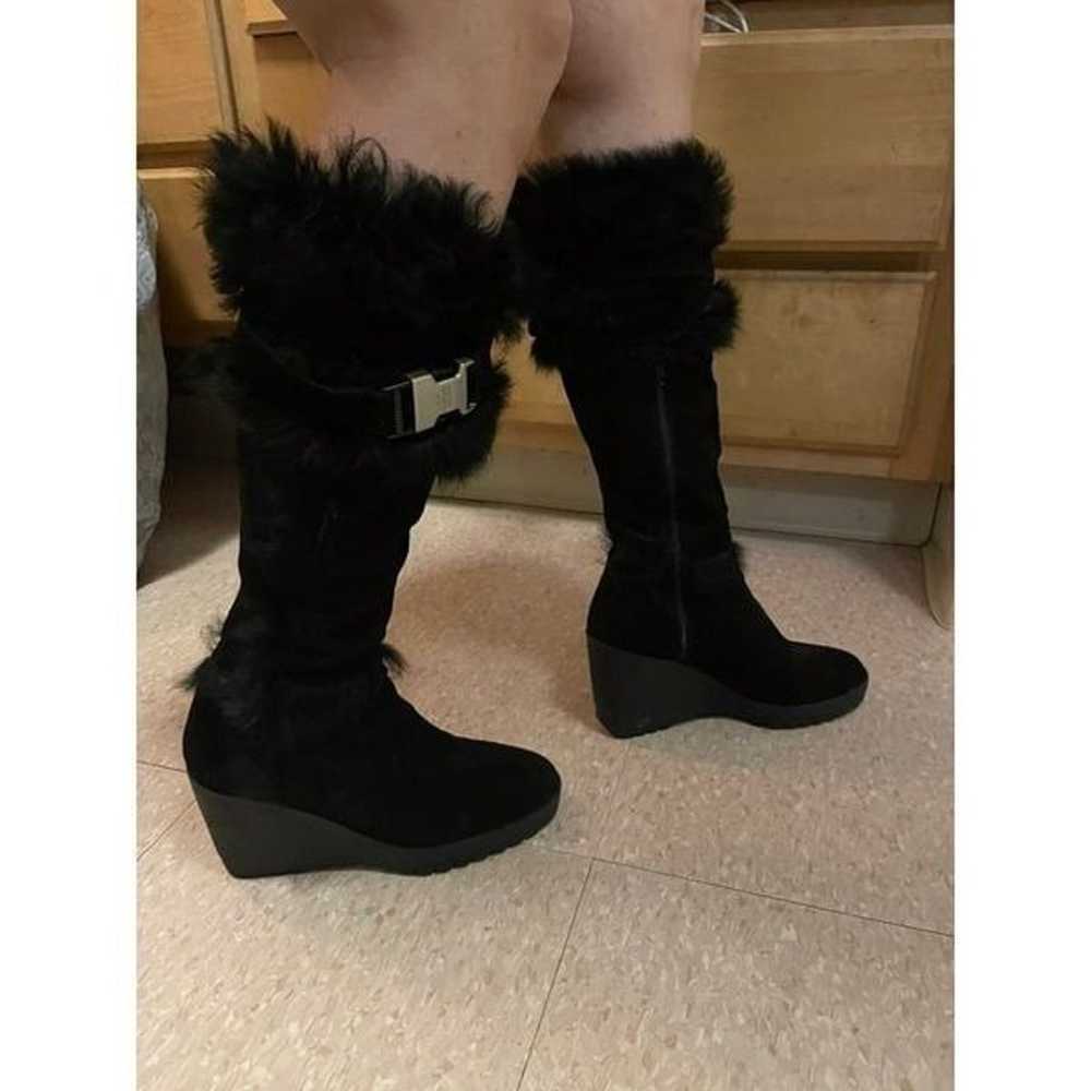 COACH shearling leather & fur Suede sharma wedge … - image 2