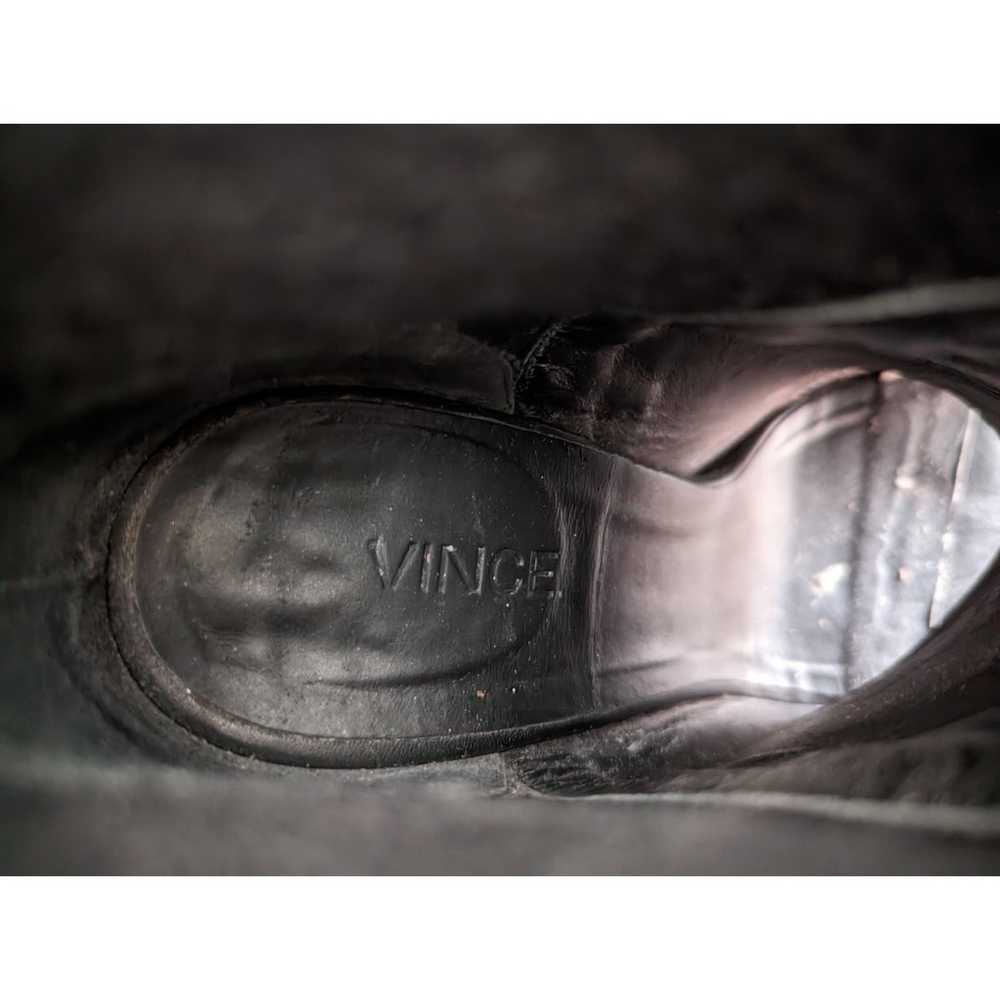 Vince. Aren 228856 Black Leather Peep Toe Short B… - image 10