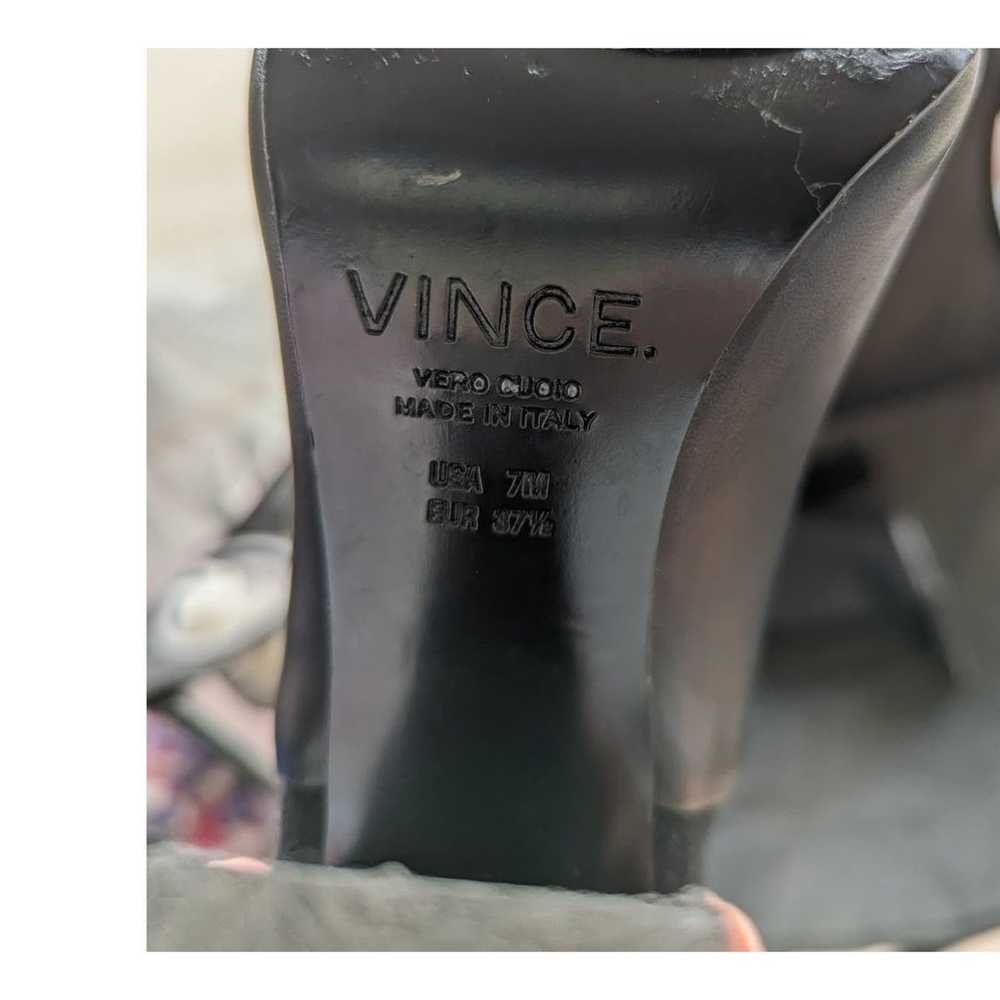Vince. Aren 228856 Black Leather Peep Toe Short B… - image 9