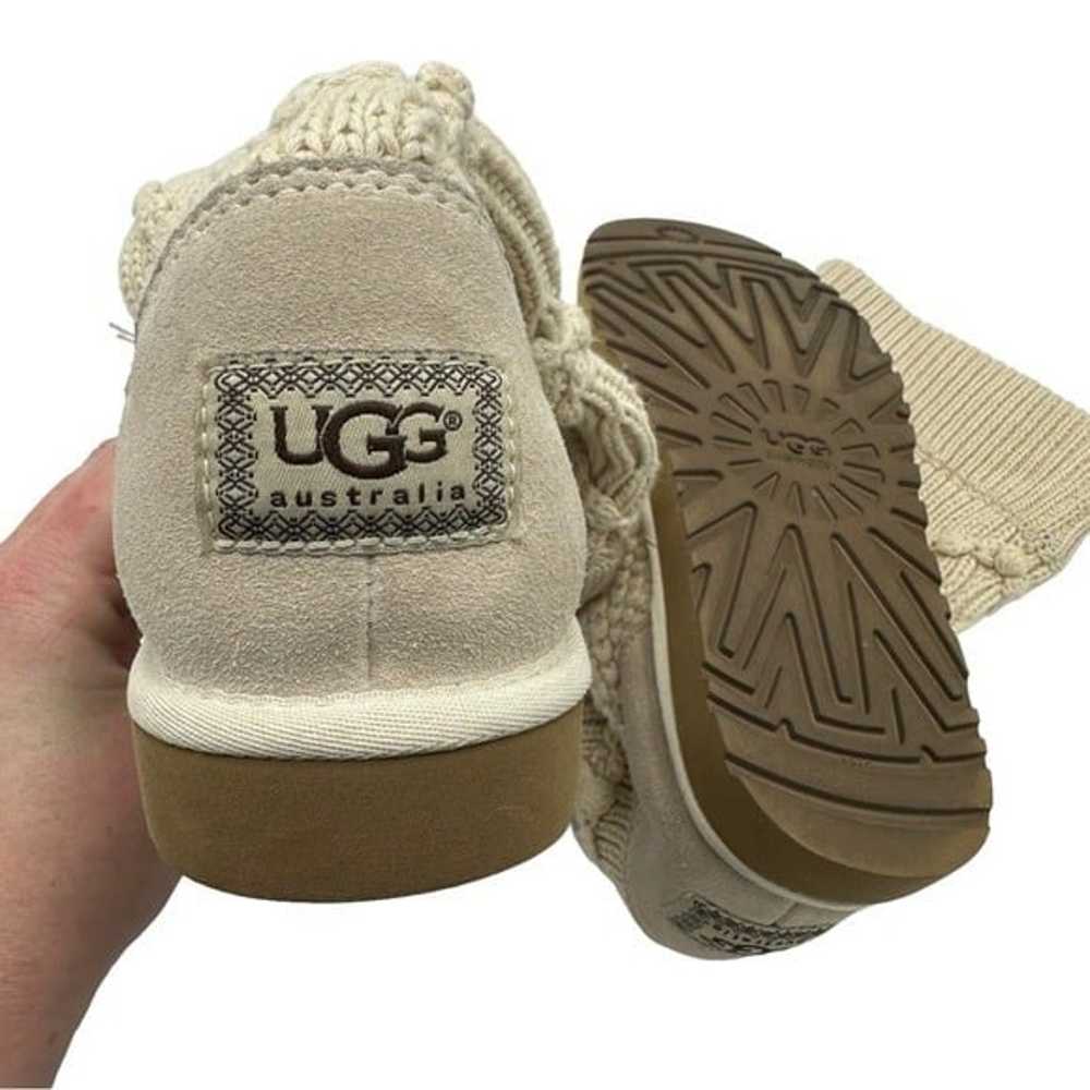 Ugg Boots Cream Ivory Beige Argyle Knit Mid Calf … - image 3