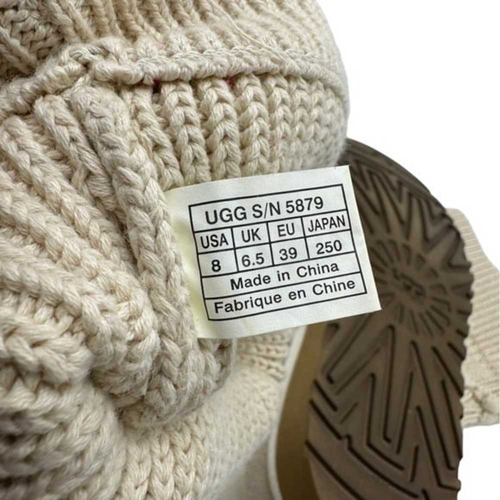 Ugg Boots Cream Ivory Beige Argyle Knit Mid Calf … - image 7