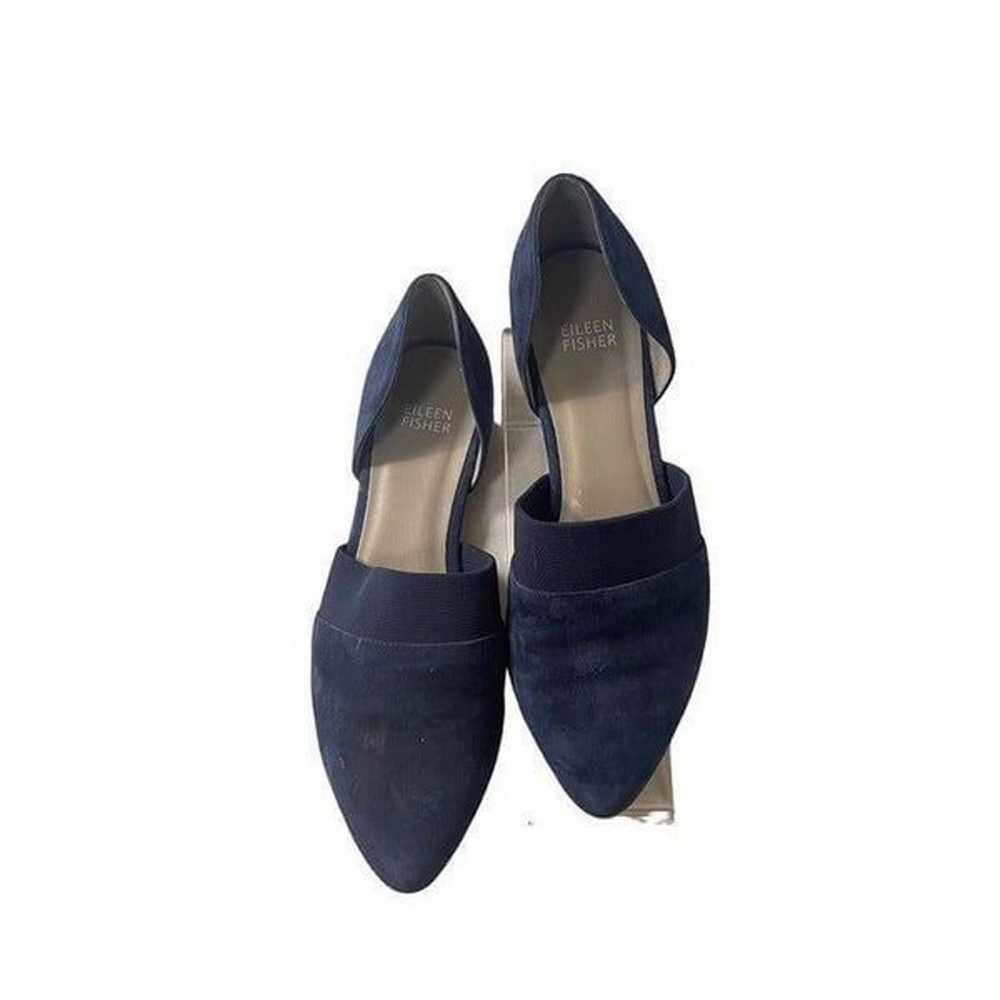 Eileen Fisher Vero Cuoio Flute Blue Suede Flat Po… - image 2