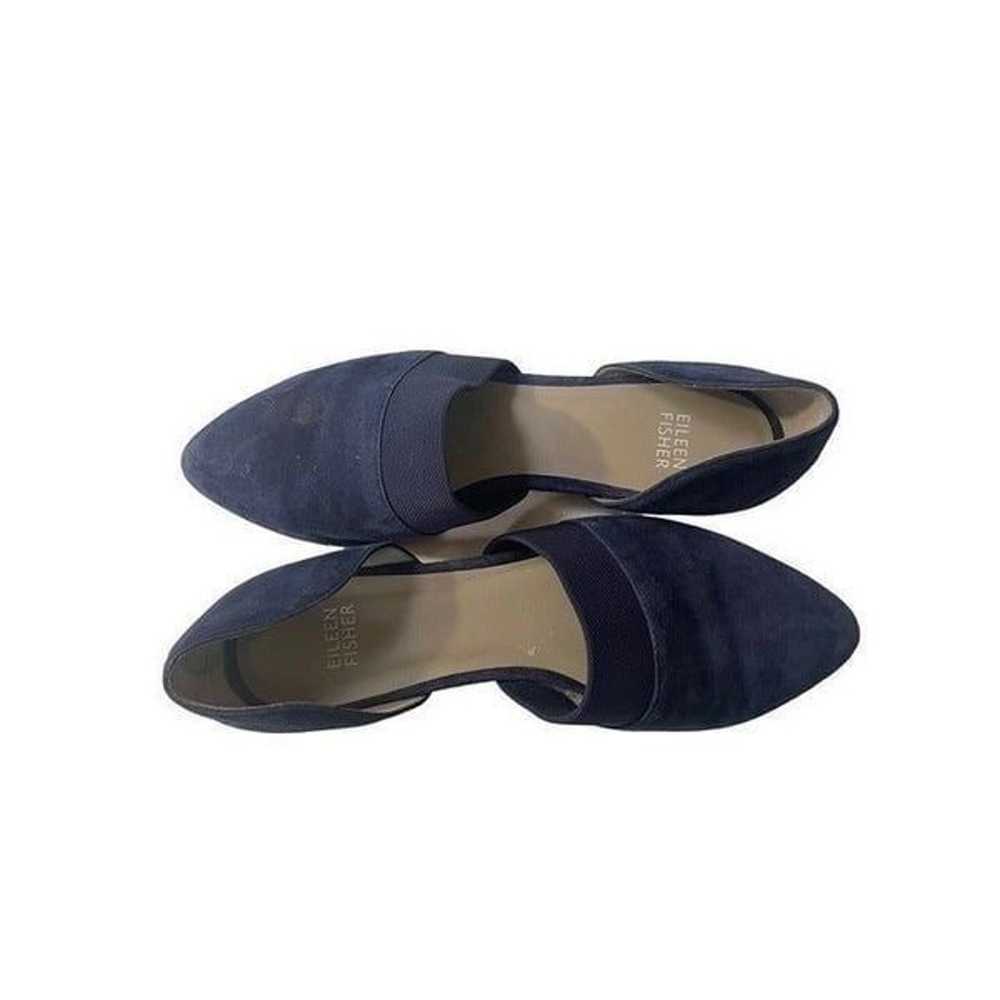 Eileen Fisher Vero Cuoio Flute Blue Suede Flat Po… - image 4