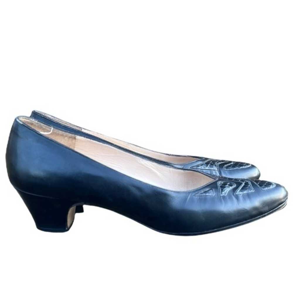 Salvatore Ferragamo Vintage heels, size 6 1/2, bl… - image 1