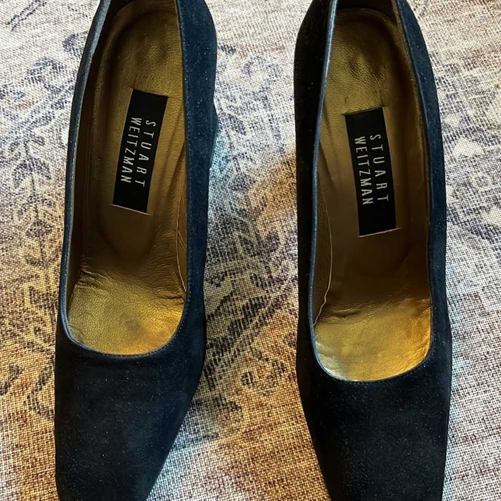 STUART WEITZMAN Black velvet heels size 8.5 - image 2