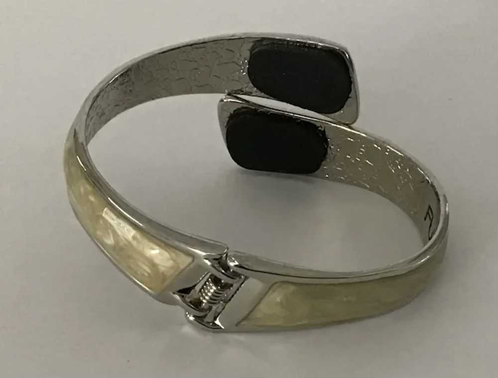 FUMI Enamel and Rhinestone Hinged Clamper Bracelet - image 5