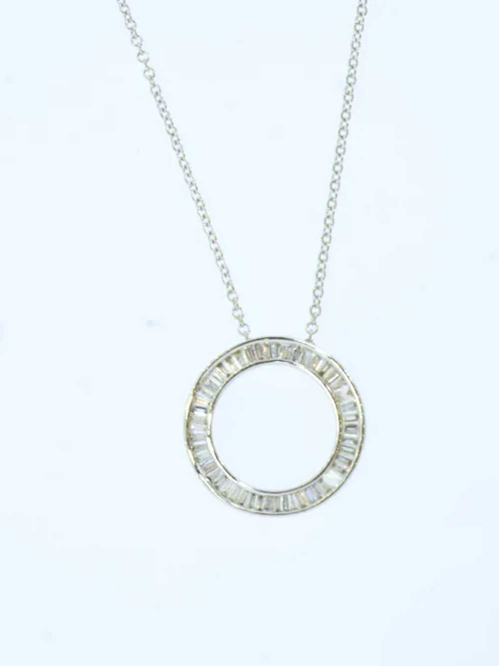 Circle of Diamond Pendant Necklace with 1.50 cts … - image 2