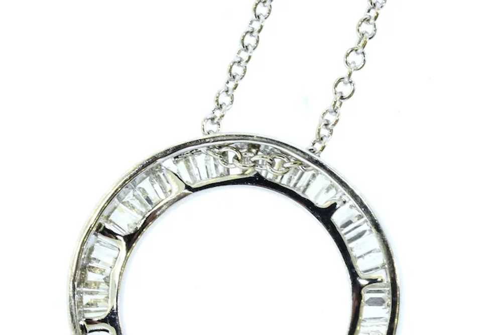 Circle of Diamond Pendant Necklace with 1.50 cts … - image 3