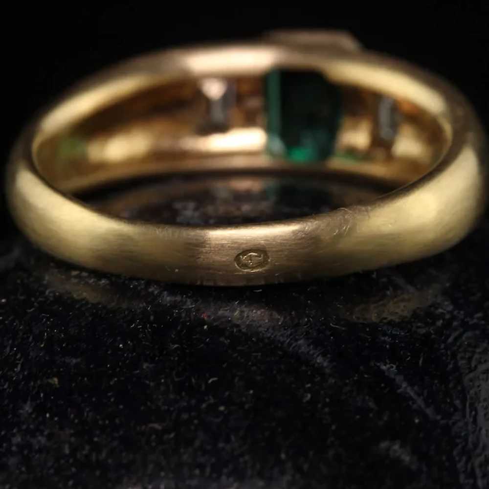 Vintage Retro French 18K Yellow Gold Colombian Em… - image 5