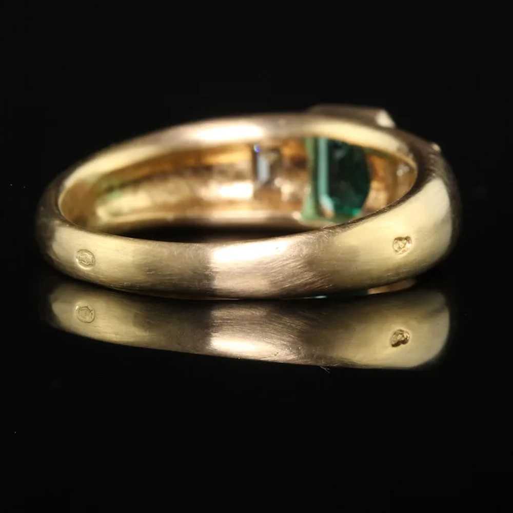 Vintage Retro French 18K Yellow Gold Colombian Em… - image 7