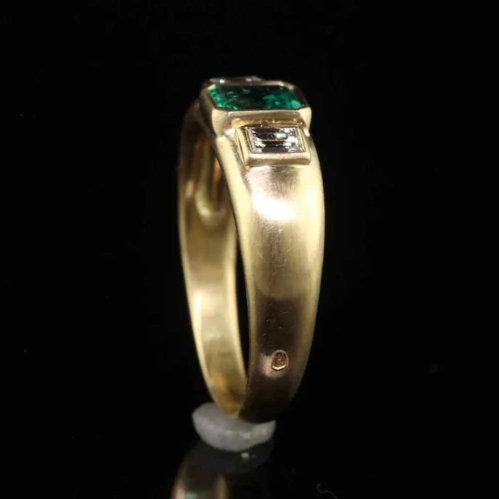 Vintage Retro French 18K Yellow Gold Colombian Em… - image 8