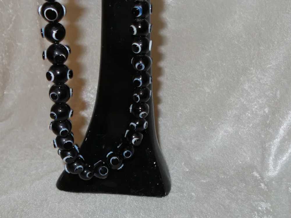 Moroccan  Black Glass Bead Necklace - image 10