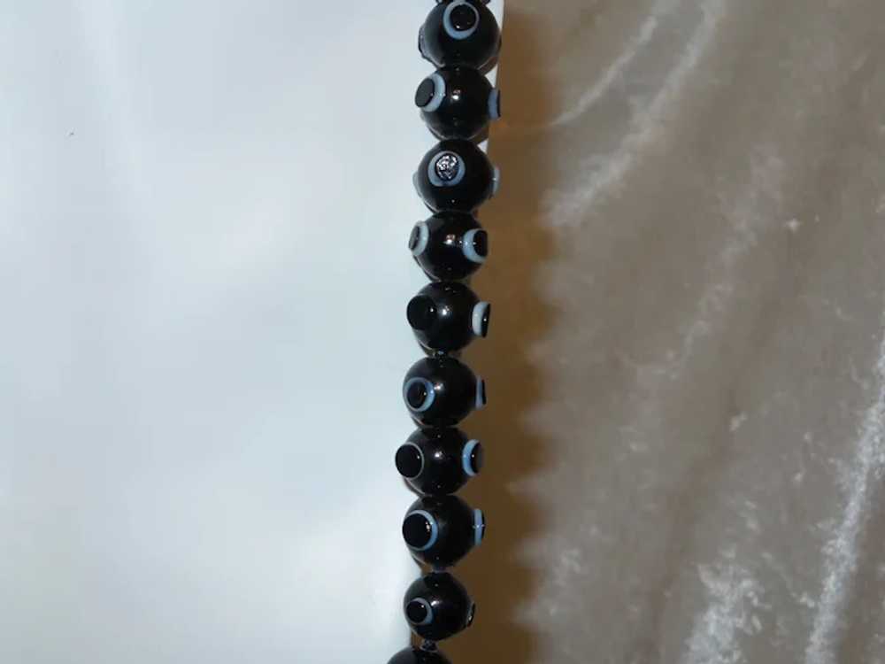 Moroccan  Black Glass Bead Necklace - image 12
