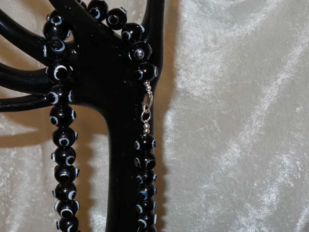 Moroccan  Black Glass Bead Necklace - image 3