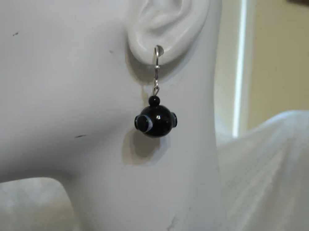 Moroccan  Black Glass Bead Necklace - image 4