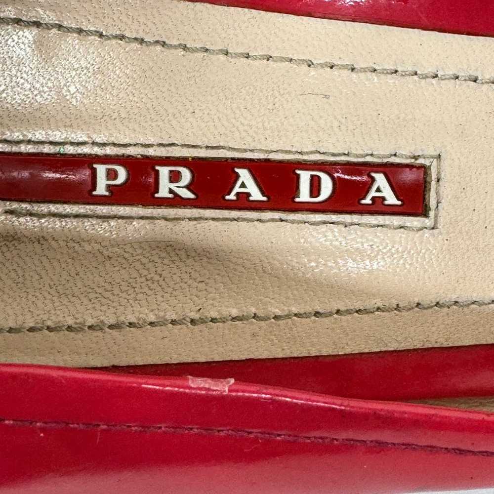 Prada Berry Patent Leather Whipstitch Trim Pumps … - image 7