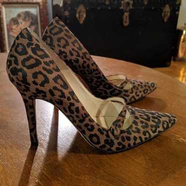 LK Bennett suede animal print heels