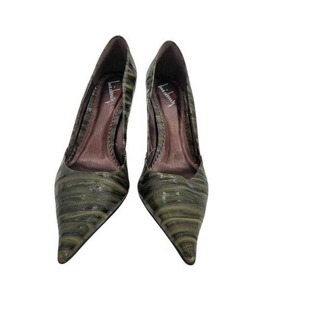 Vintage Y2K Luichiny Leather Heels 7 Green Textur… - image 10