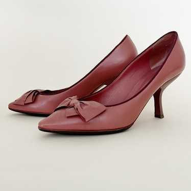 BOTTEGA VENETA Leather Bow Accent Heels Size 6 GUC - image 1