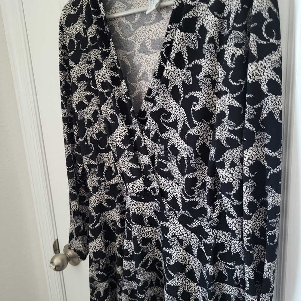 H&M Midi Cheetah Dress size M black white - image 4