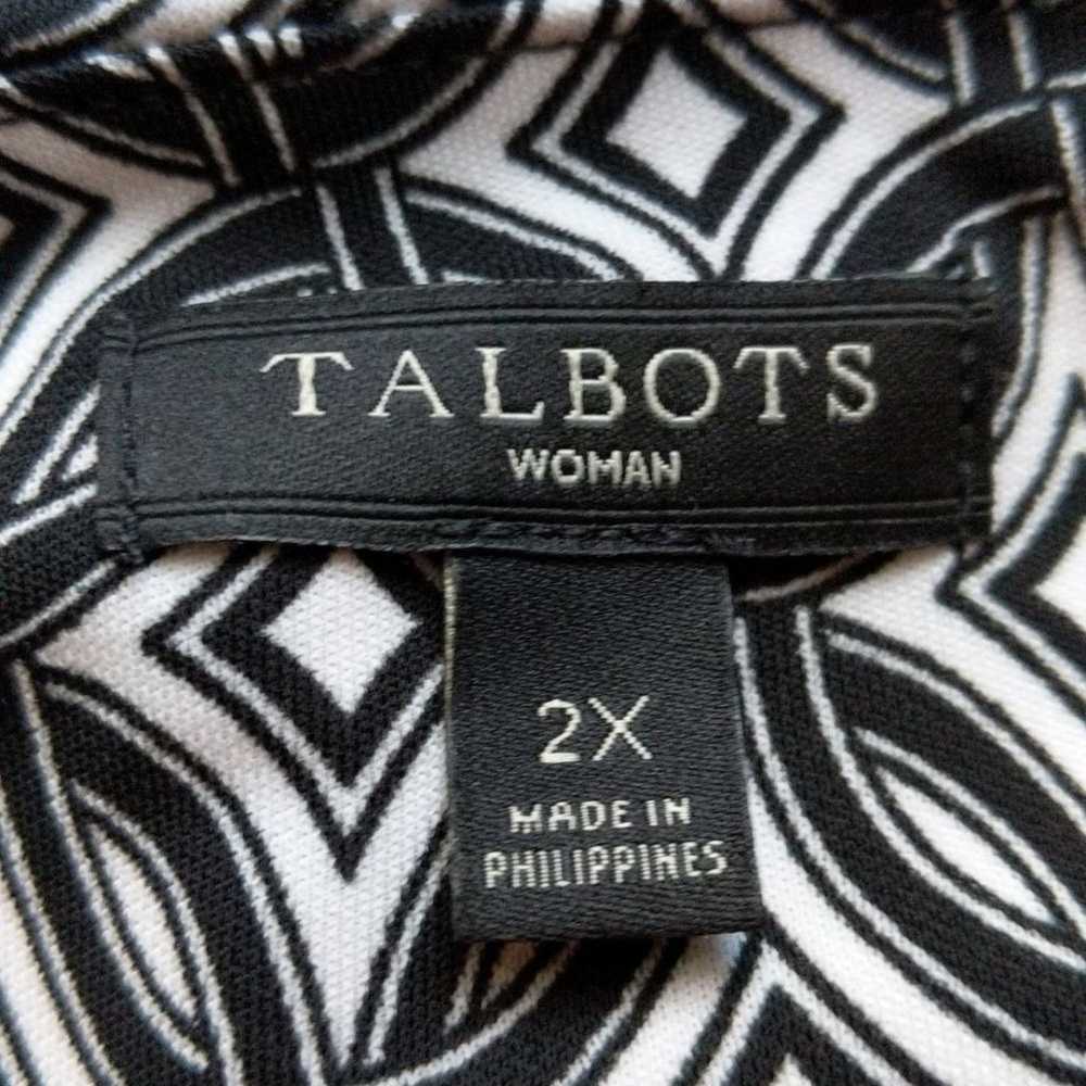 Talbots sleeveless black white geometric rouch si… - image 5