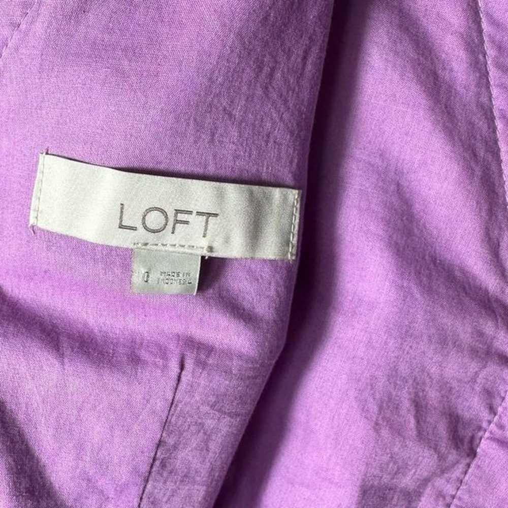 LOFT Purple & Pink Floral Print Boho Tiered Ruffl… - image 8