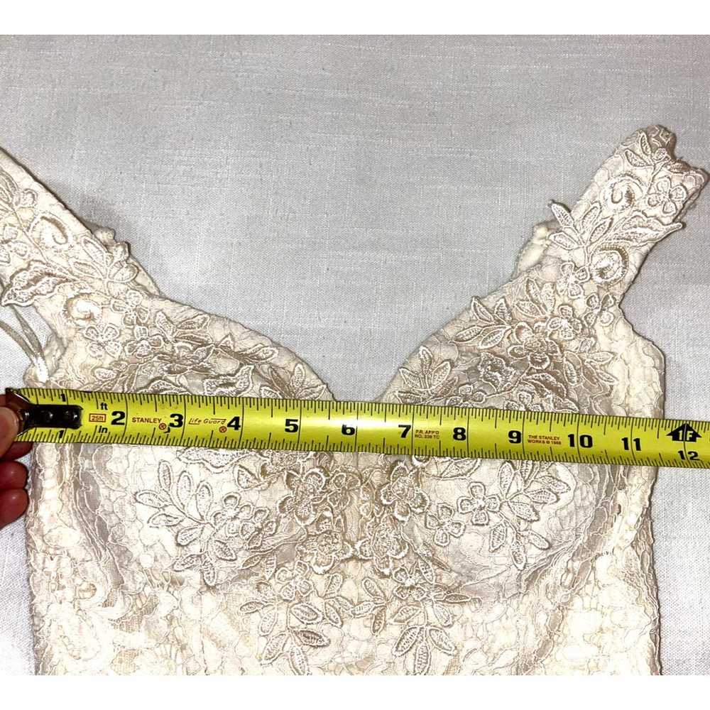 MANIJU Off White Ivory Lace Gown Wedding Dress Rh… - image 11
