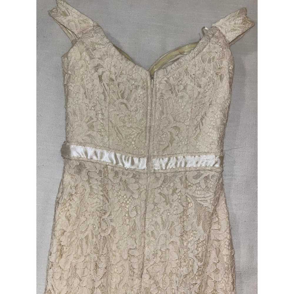 MANIJU Off White Ivory Lace Gown Wedding Dress Rh… - image 4