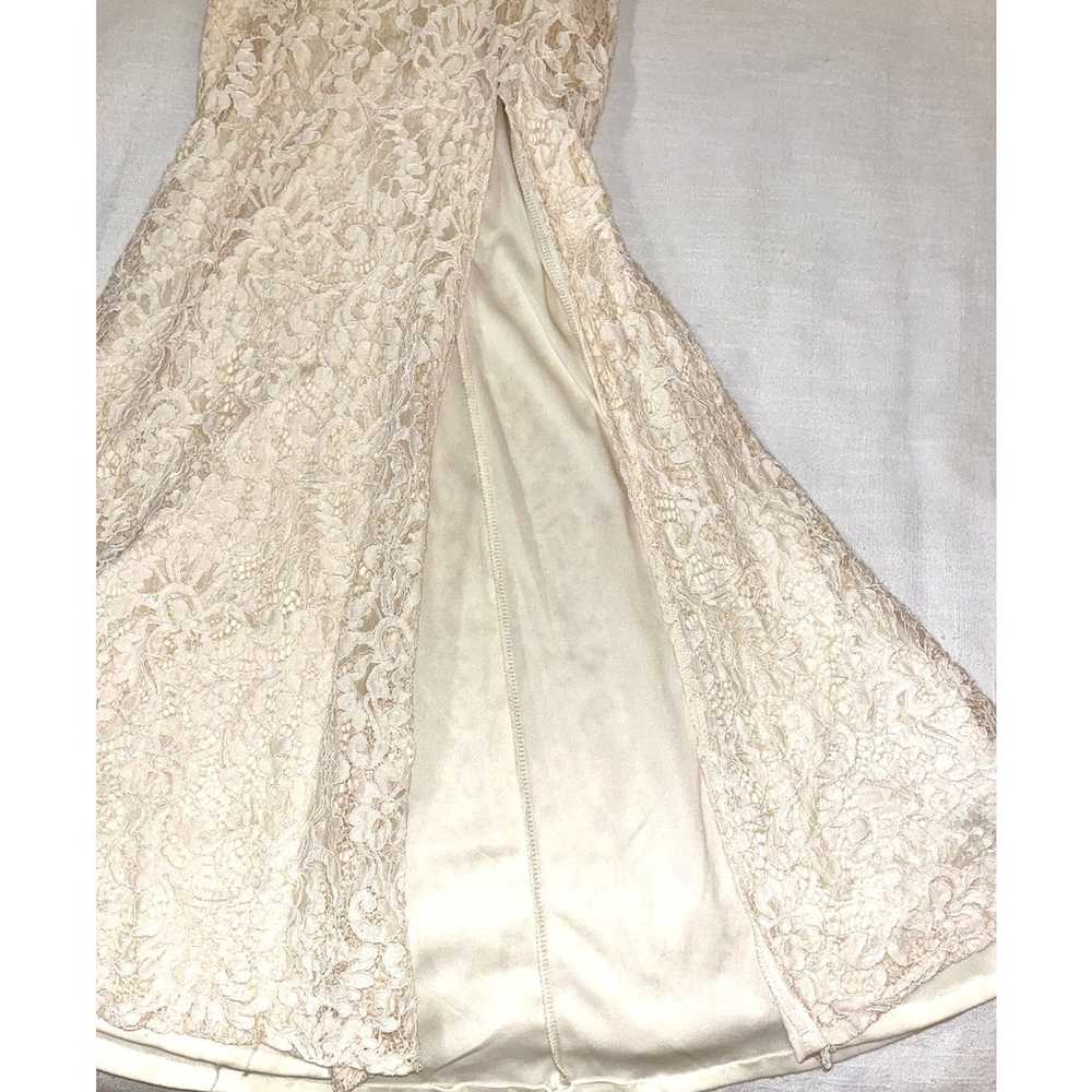 MANIJU Off White Ivory Lace Gown Wedding Dress Rh… - image 6