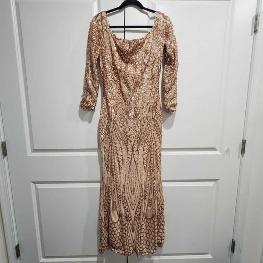 Fashion Nova - XL - Rose Gold Bodycon Sequin Dress - image 3