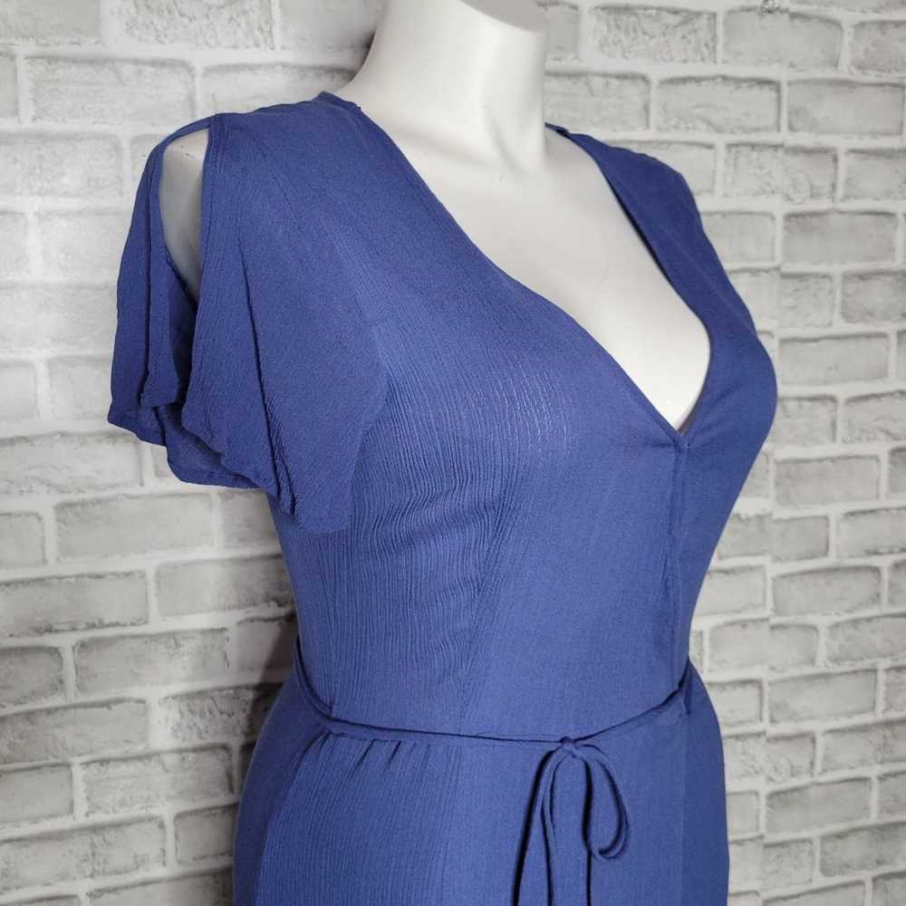 Lulu's Blue Maxi Wrap Dress with Flutter Sleeves - image 4