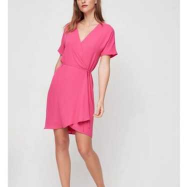 Aritzia Babaton Wallace Wrap Dress Medium Pink