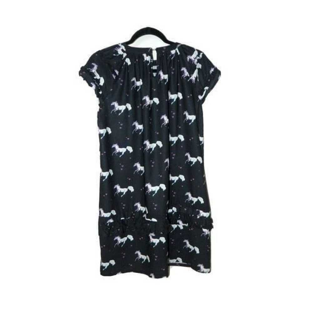 MODCLOTH Frock Shop Dress  Black Unicorn Heart Ru… - image 4