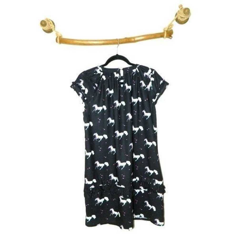 MODCLOTH Frock Shop Dress  Black Unicorn Heart Ru… - image 5