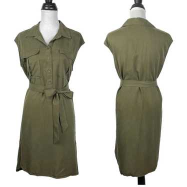 a loves a Army Green Sleeveless Belted Popover Mi… - image 1